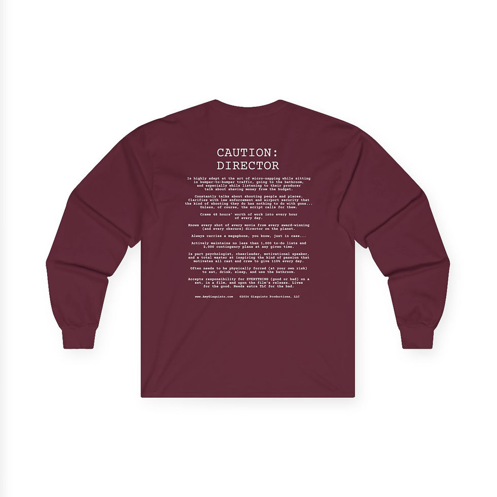 Thumbnail: Caution Director Long Sleeve Tee, Cotton, film director, funny, unique gift