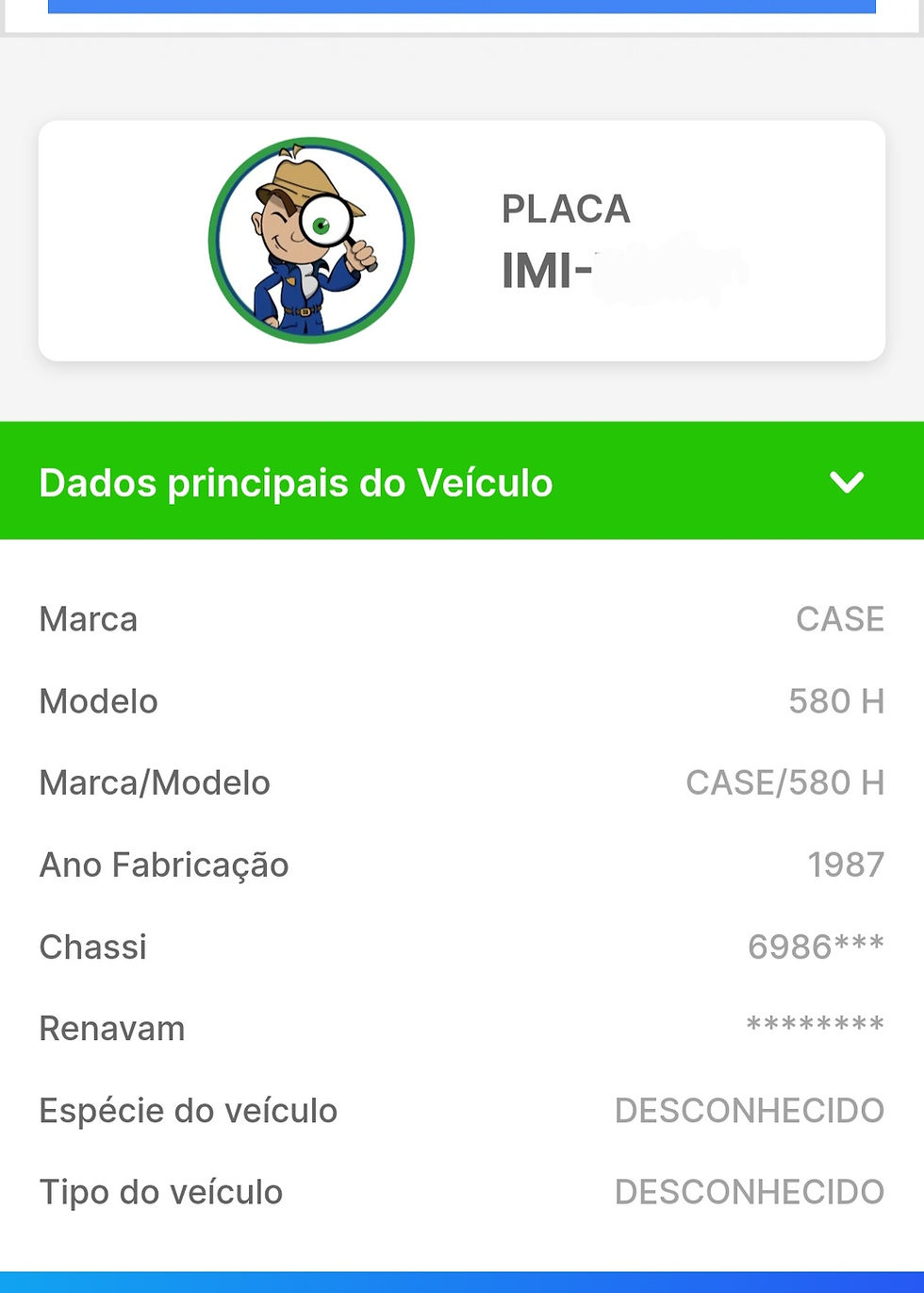 Miniatura: RETROESCAVADEIRA CASE 580H 4x2, Ano 1987 - EMPLACADA 