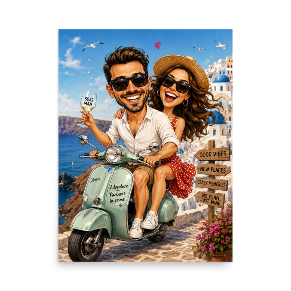 Personalized Caricature on Poster Delivery in EU 5-7 days