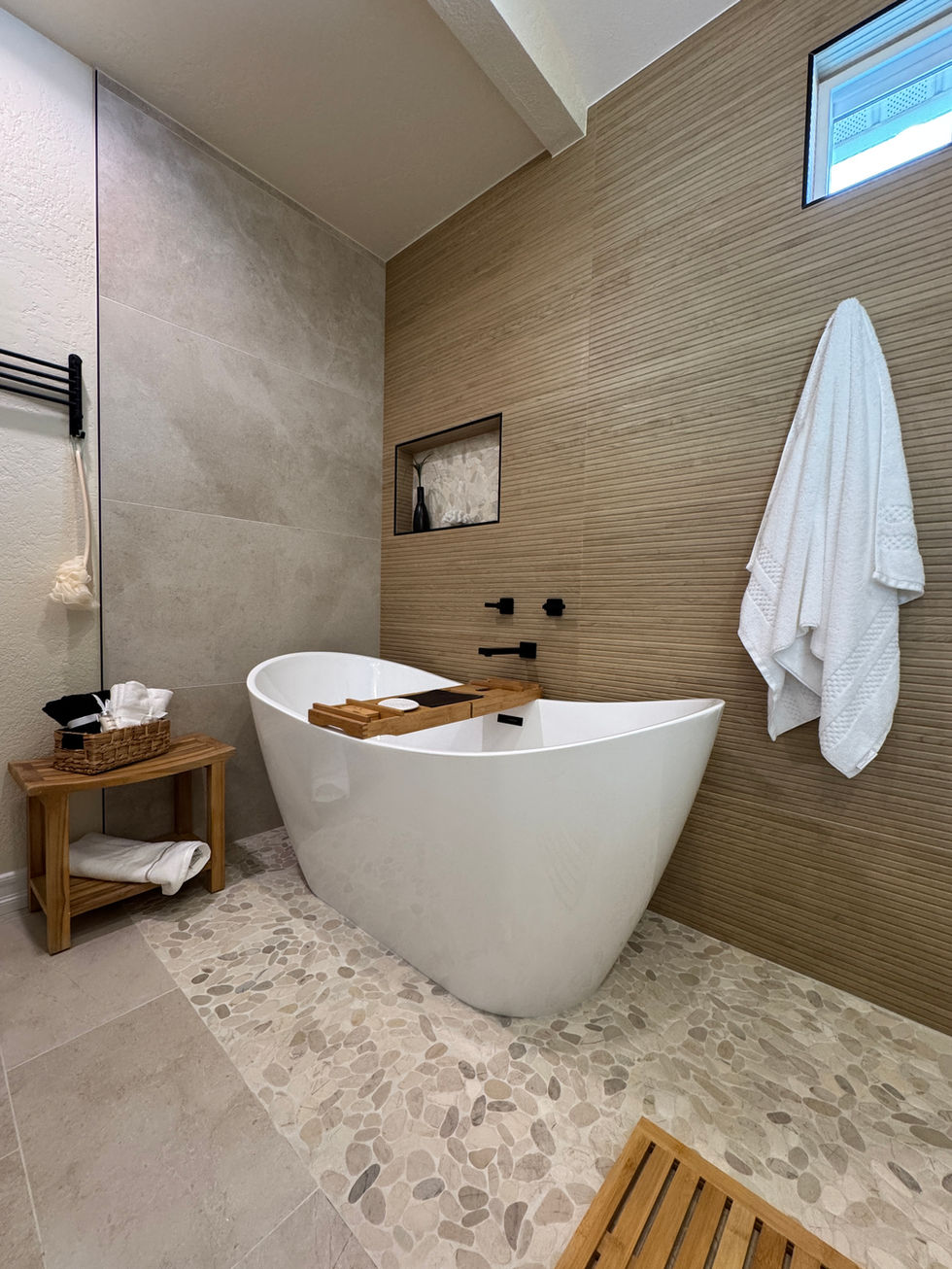 Elegant bathroom transformation project by Modern Renovations.