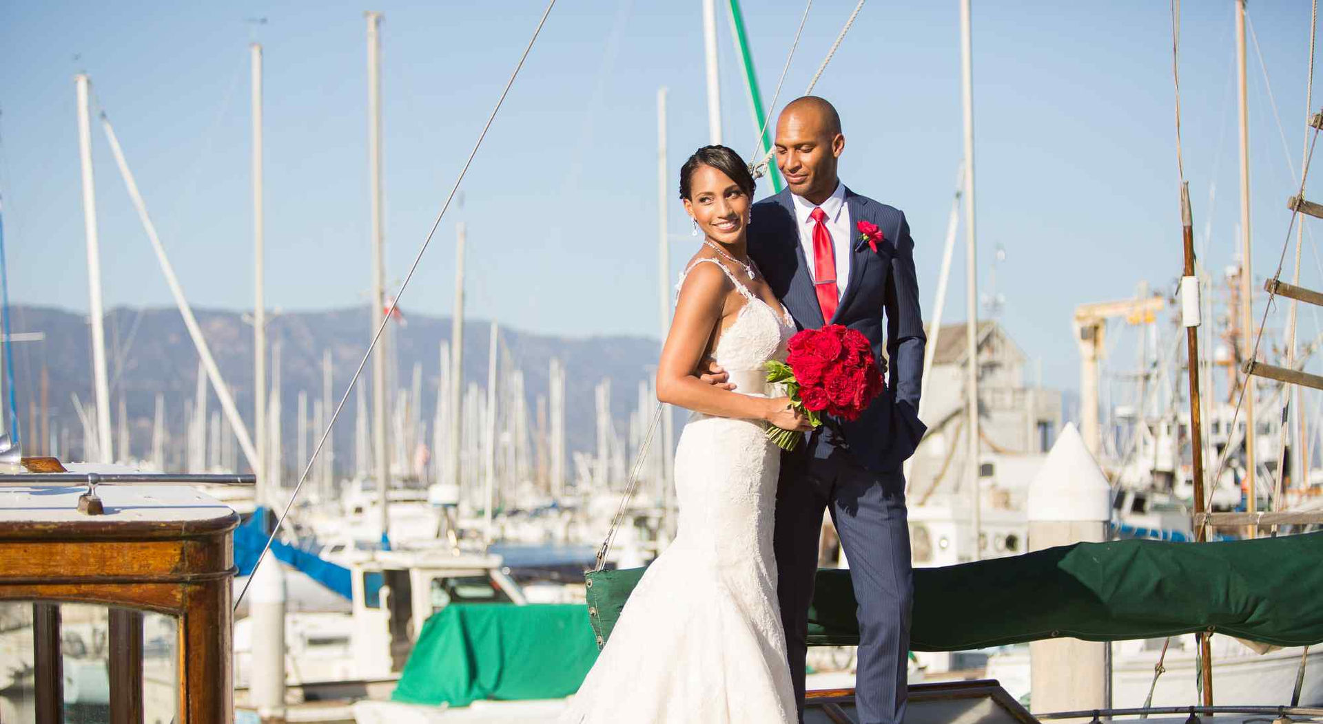Santa Barbara harbor wedding