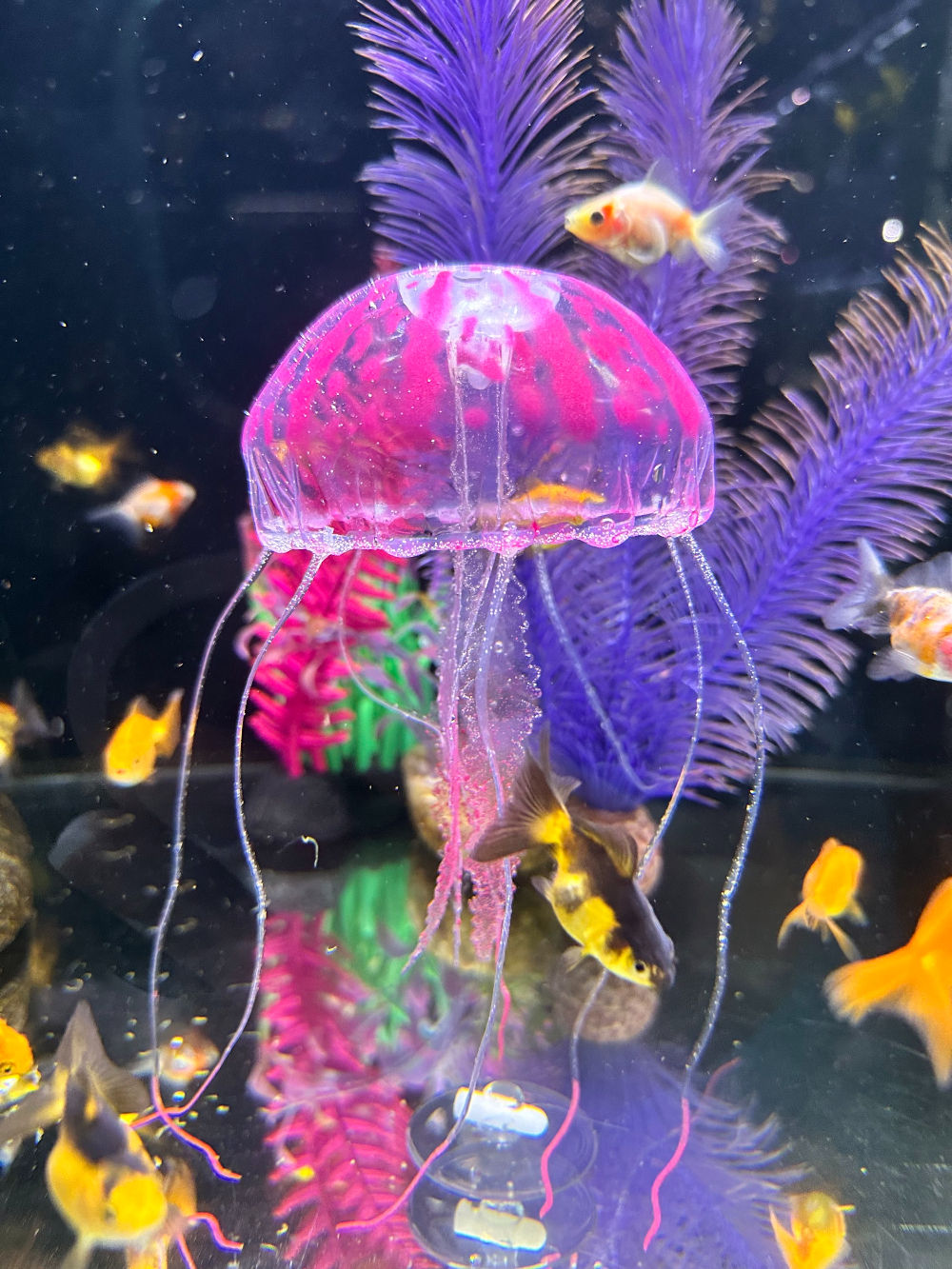 Large glowing Fake Jellyfish aquarium decoration Purple