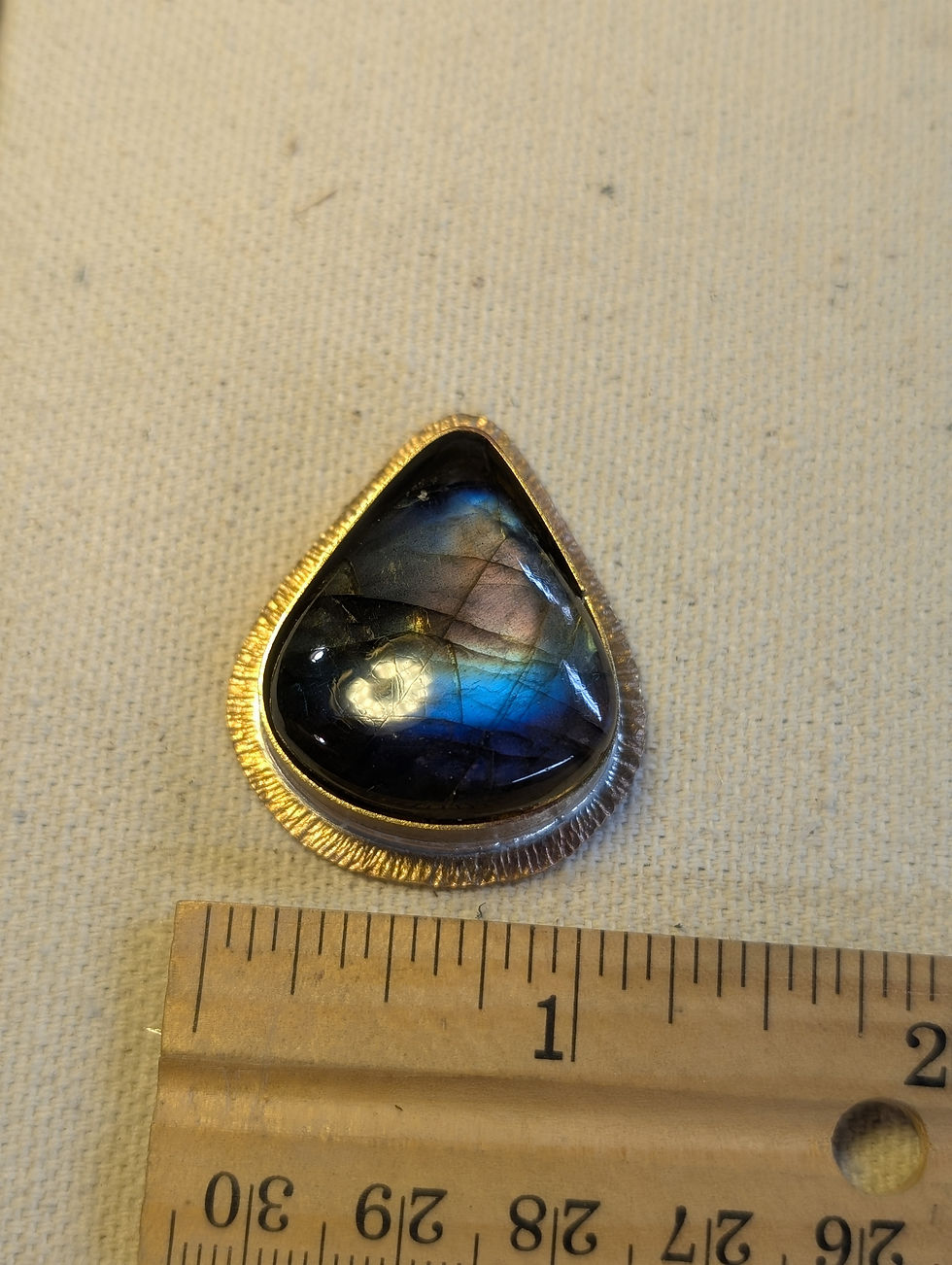 Thumbnail: Teardrop Labradorite in Brass