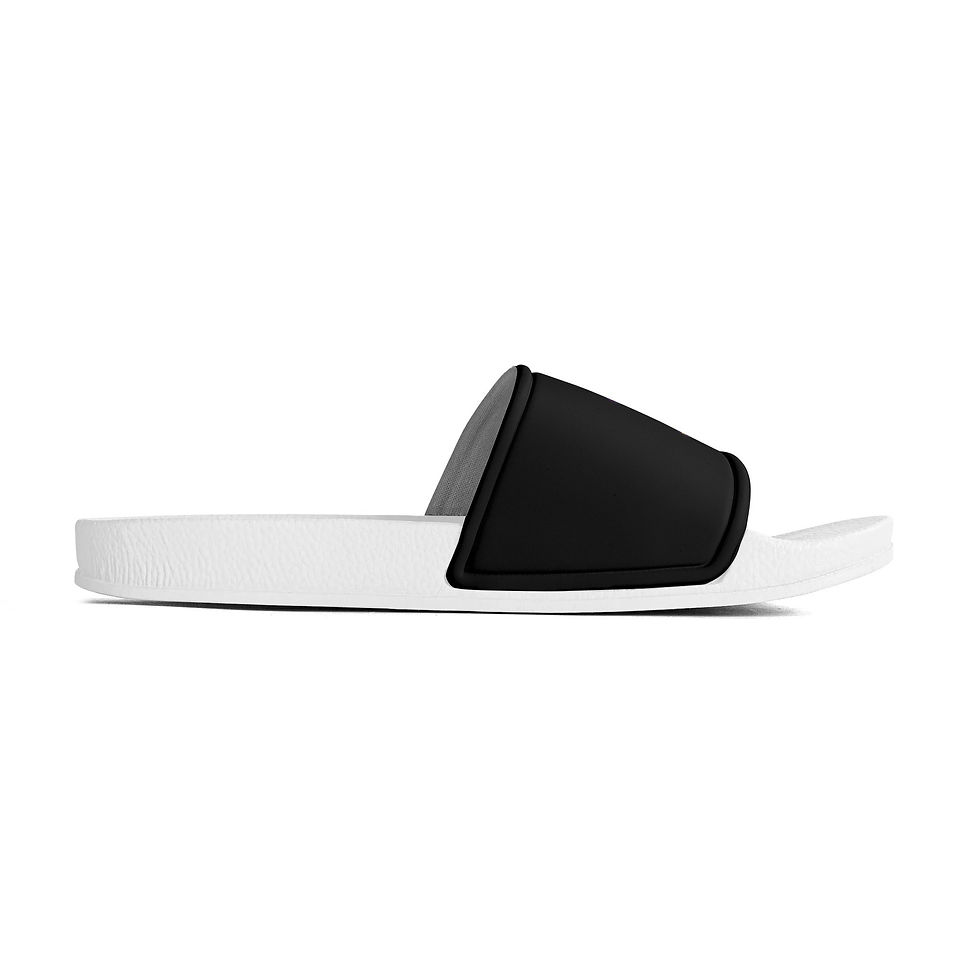 Miniatura: Men's PVC Black and White House Slides Sandals Bathroom Slippers