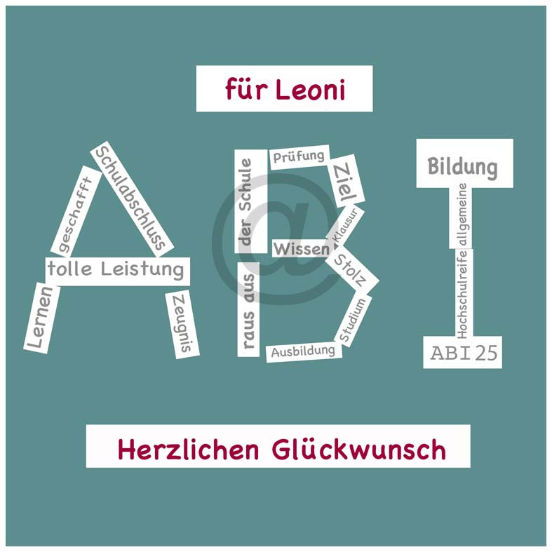 Thumbnail: Glückwunschkarte zum Abitur individuell mit Namen