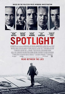Spotlight (2015) true crime movie based on a true story about The Boston Globe investigation, journalism, Catholic Church child molestation cover-up, true story movie poster