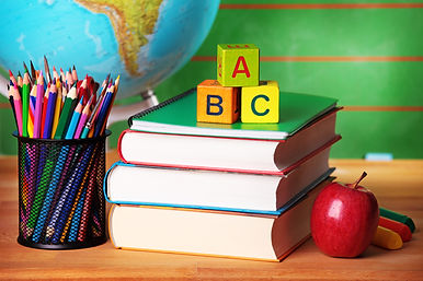 ABC-books-colored-pencils-apple-globe-el