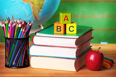 ABC-books-colored-pencils-apple-globe-el