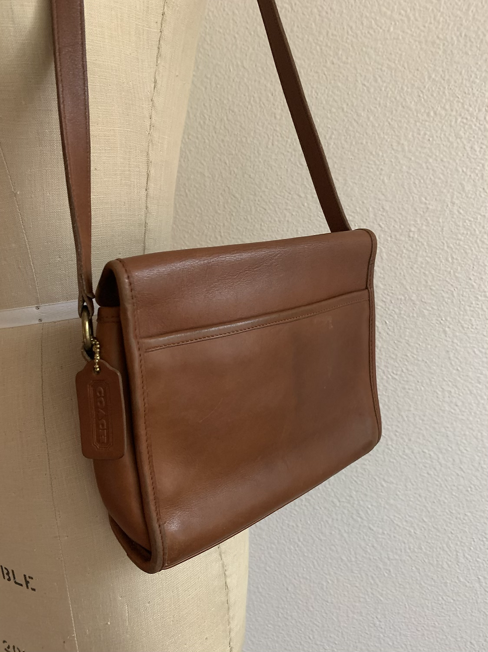 Thumbnail: Cognac Leather Coach Bag