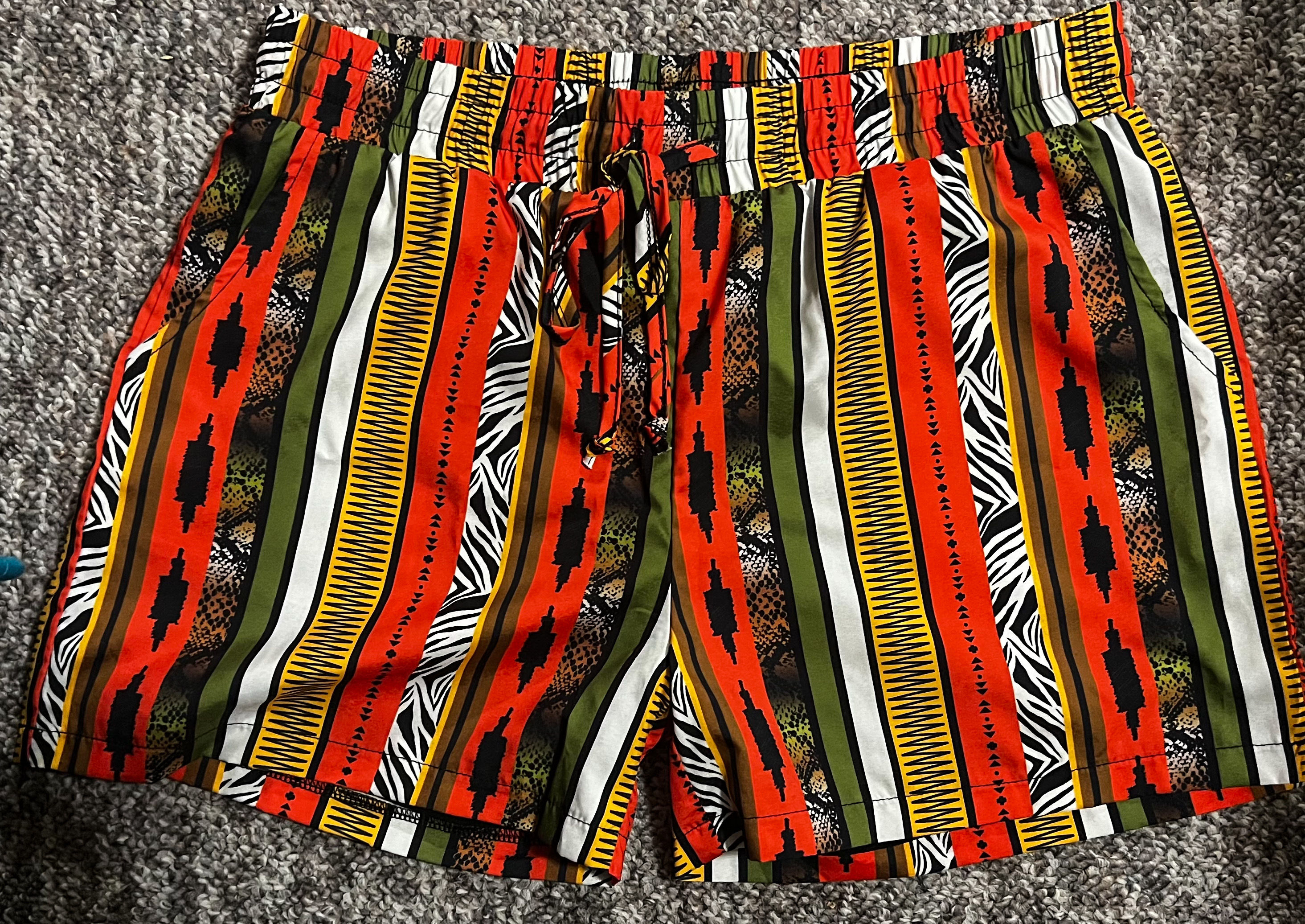 Shorts Orange /Olive Strip