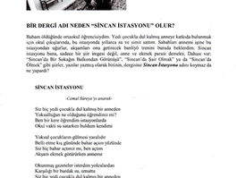 Bir Dergiden "Zorunlu Bir Açıklama"