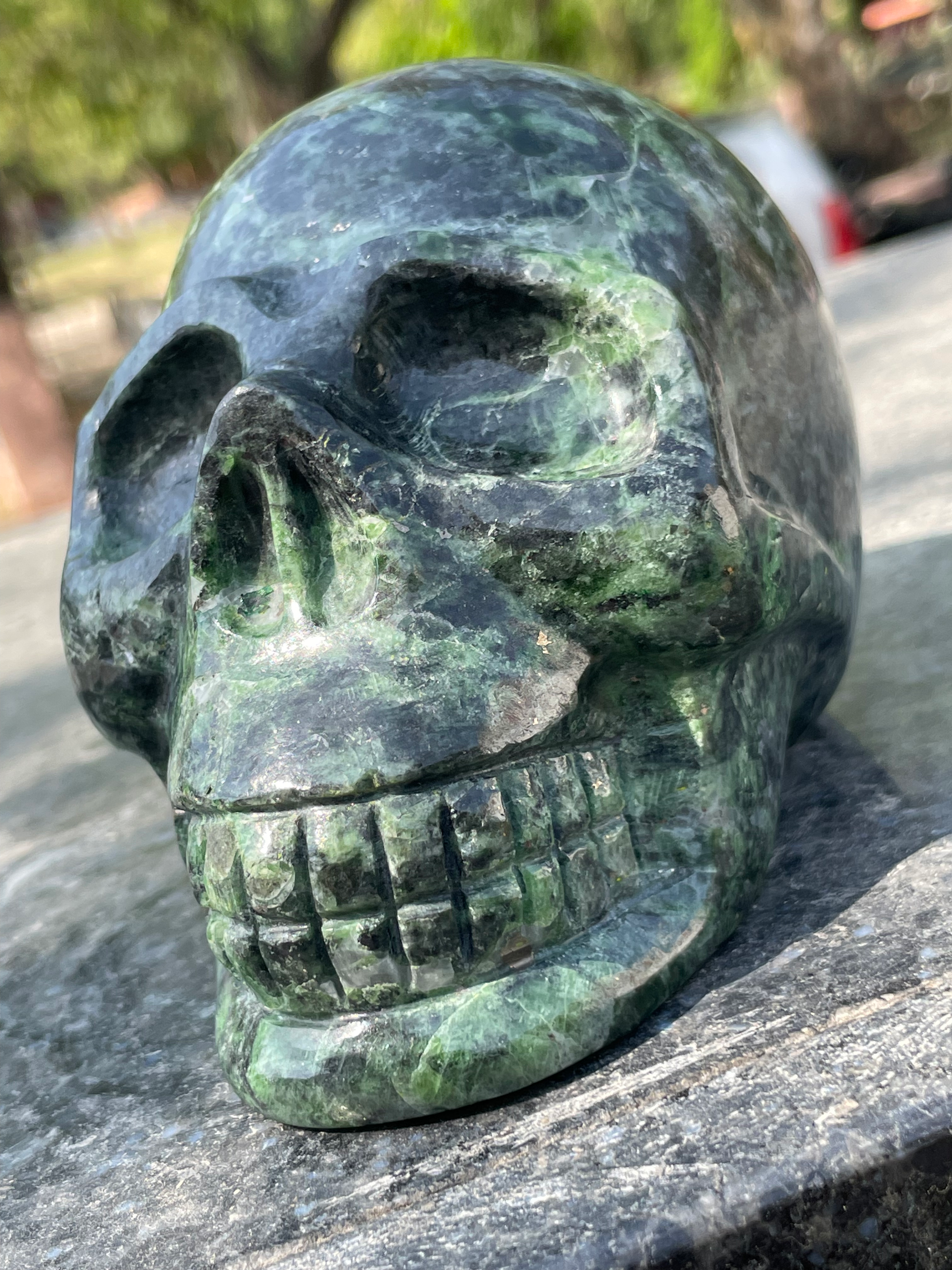 Chrome Diopside Skull