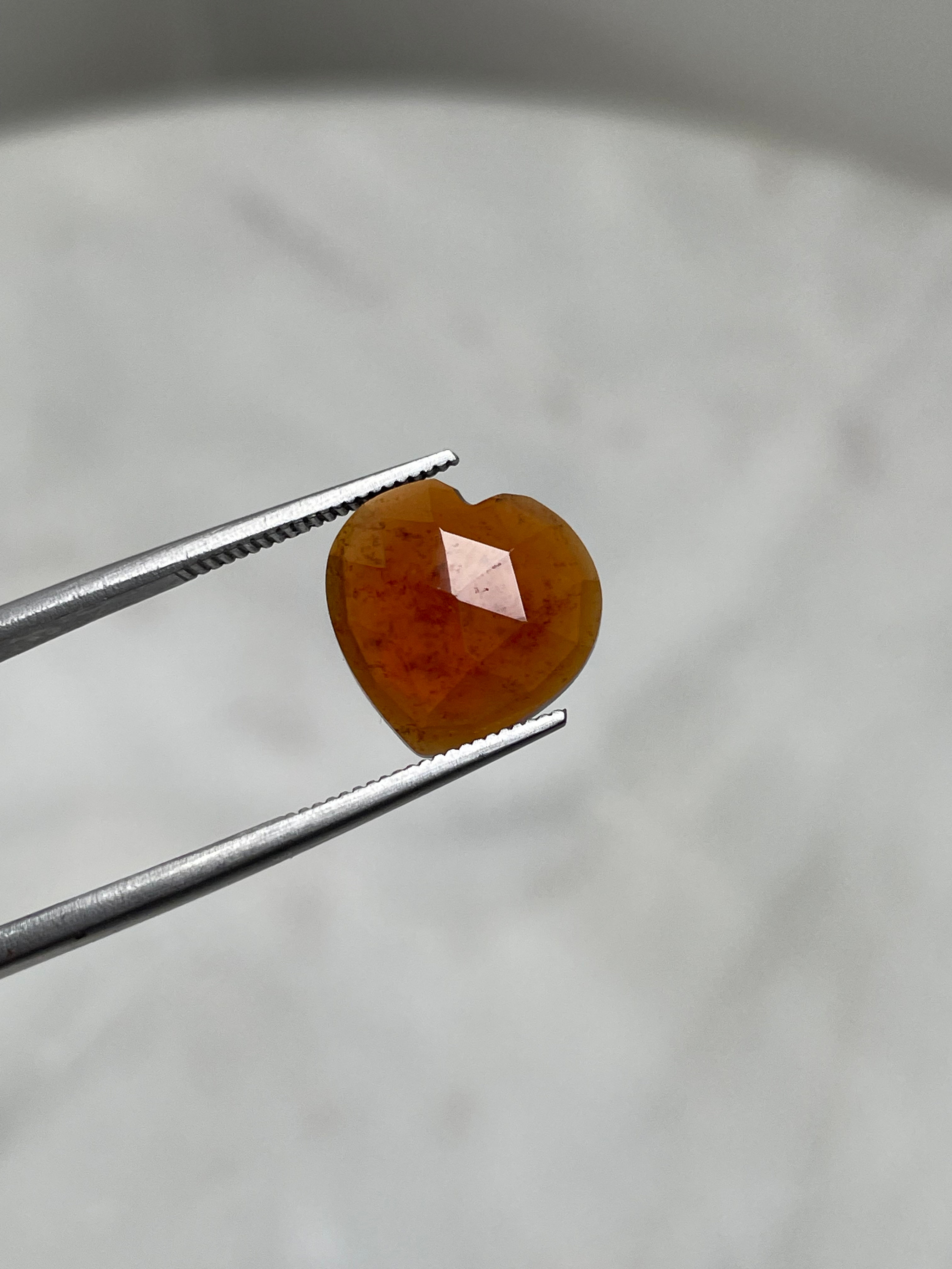 Rose Cut Hessonite Garnet Heart (3)