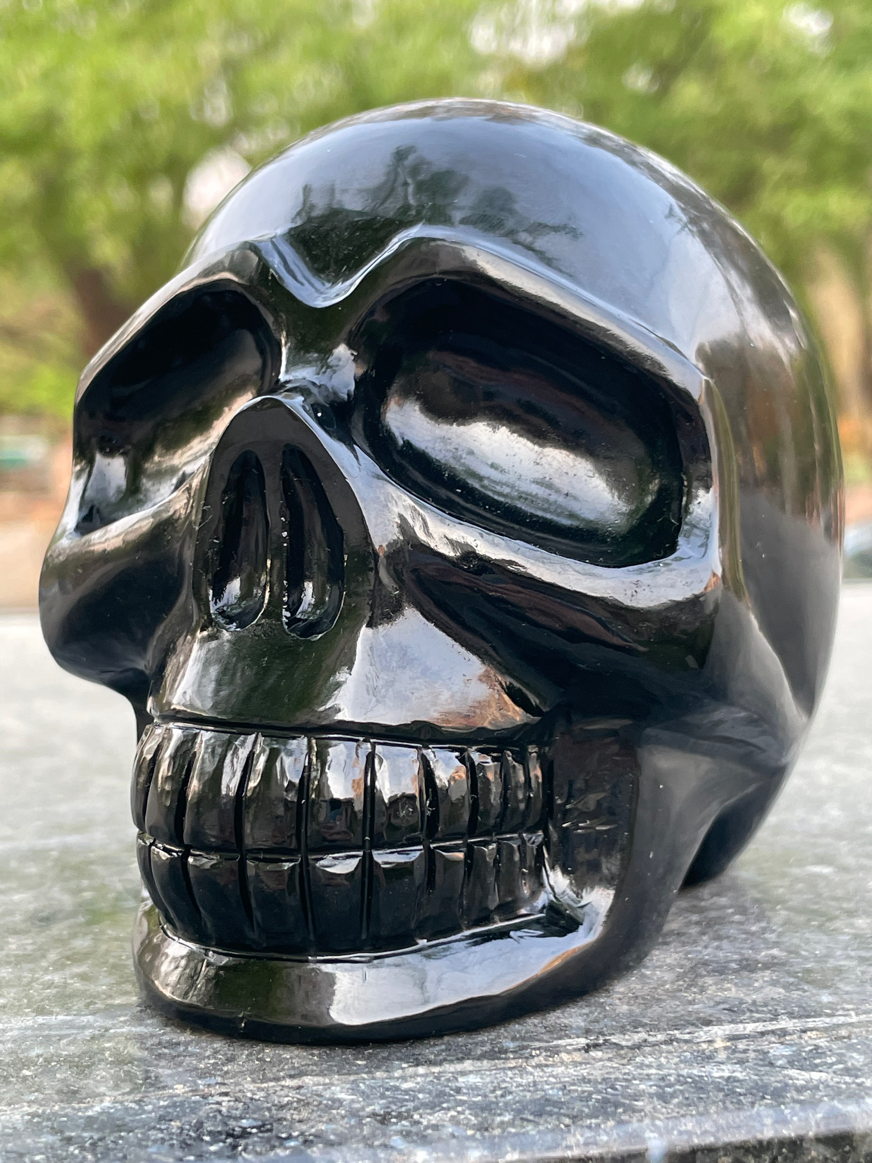 Black Obsidian Skull