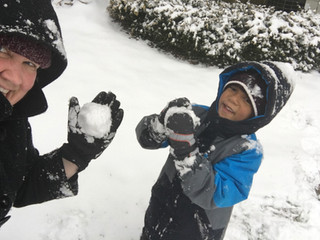 Snowball fight with my favorite person
