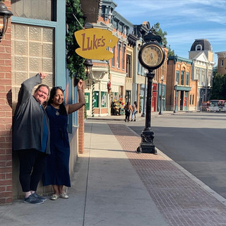 Walking through Stars Hollow on the Gilmore Girls set