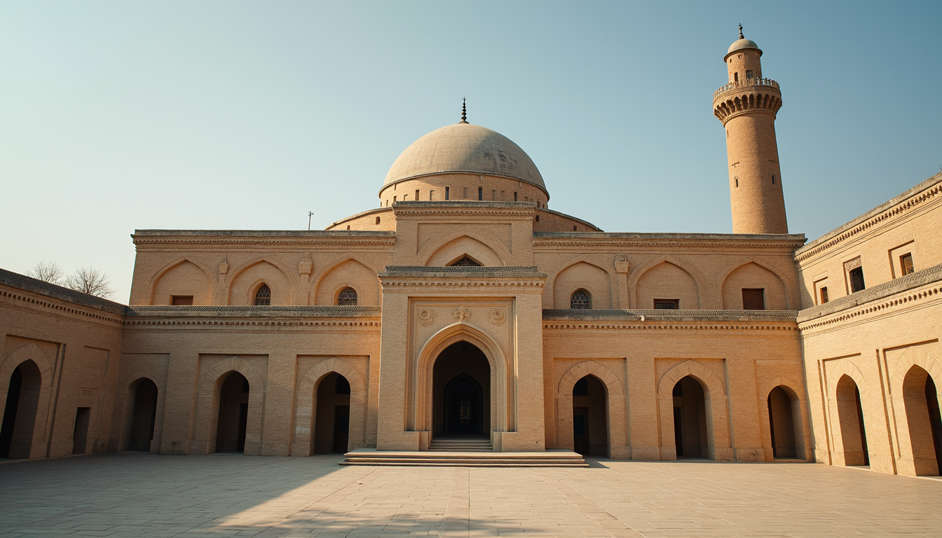 Eye-level view of a historical mosque in Barzinjah