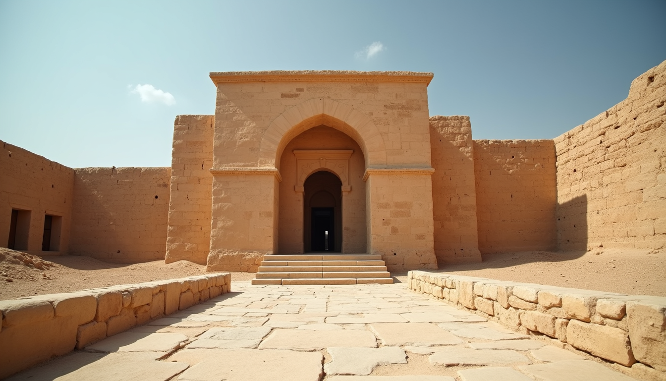 Eye-level view of an ancient Shaddadid architectural structure
