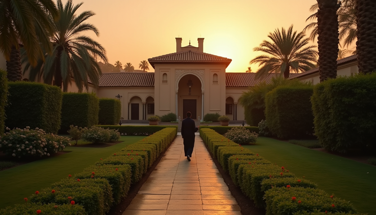 Eye-level view of the historic garden in Cairo where Suleiman al-Halabi assassinated Jean-Baptiste Kléber