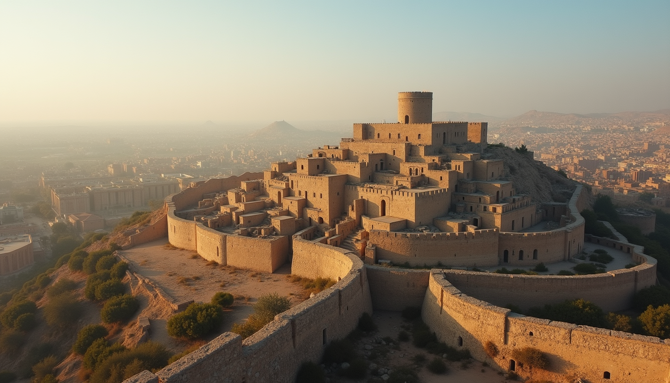 High angle view of the ancient city of Zabid, showcasing its historical architecture