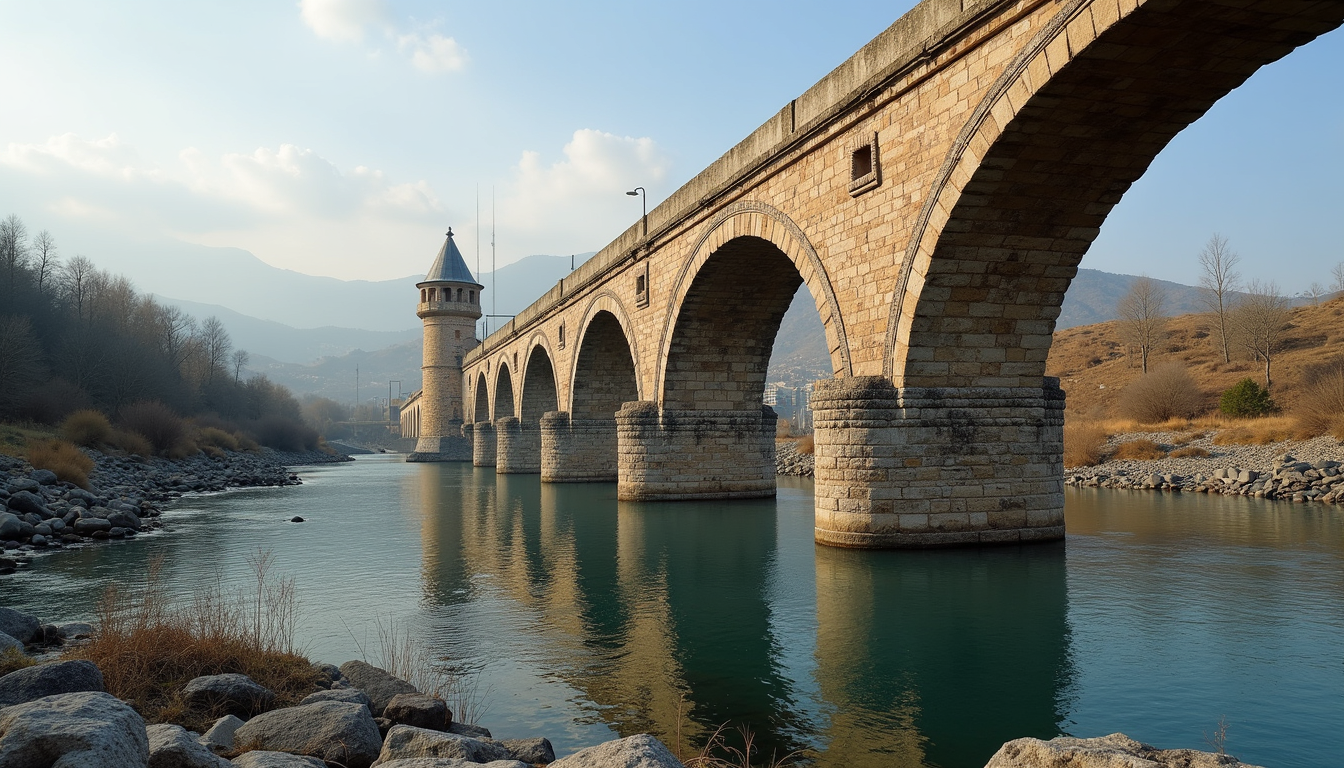 Eye-level view of the Malabadi Bridge in Silvan, Diyarbakır, symbolizing the legacy of Baḍ