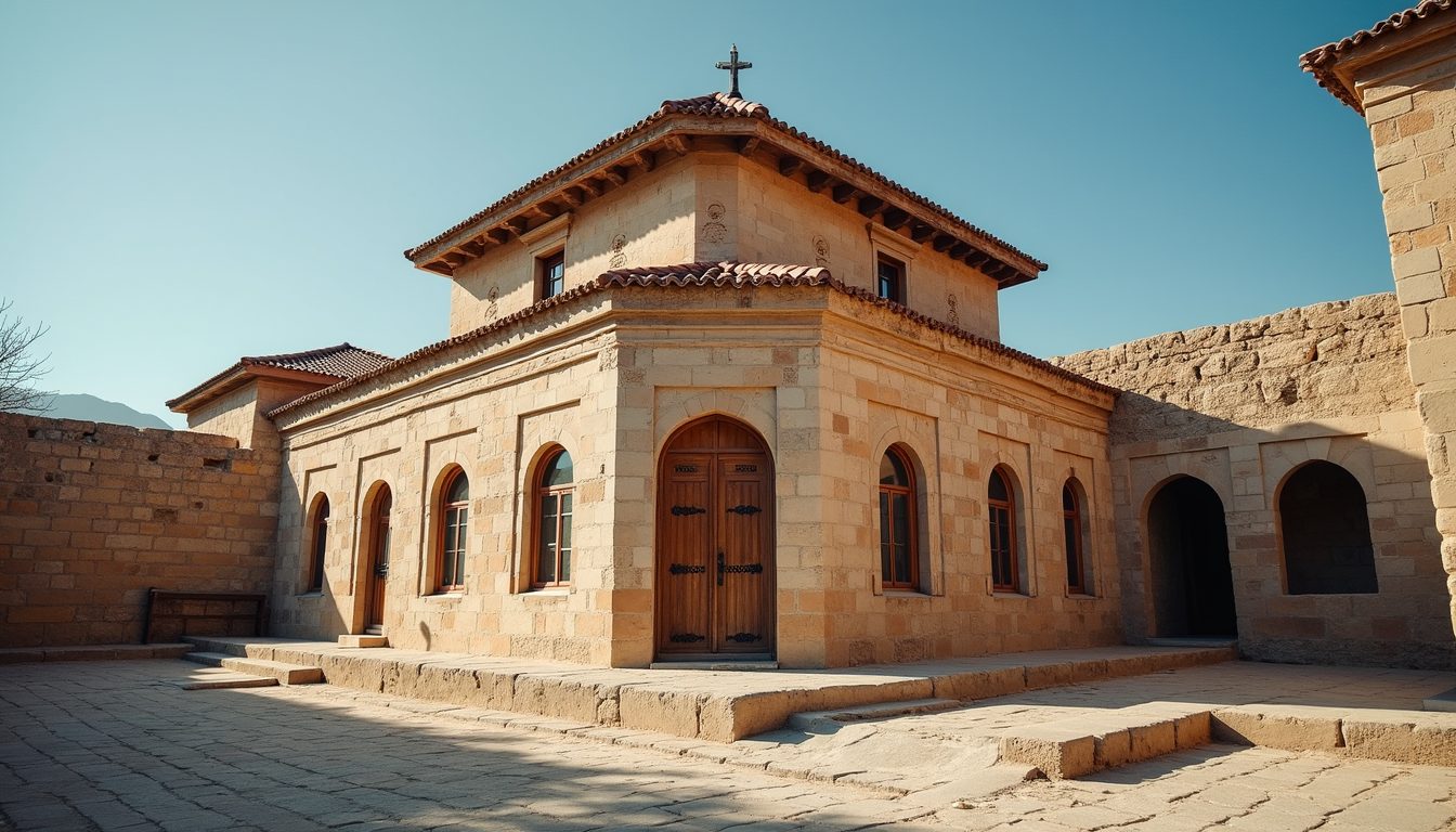 Eye-level view of an ancient Kurdish madrasa building in Siirt
