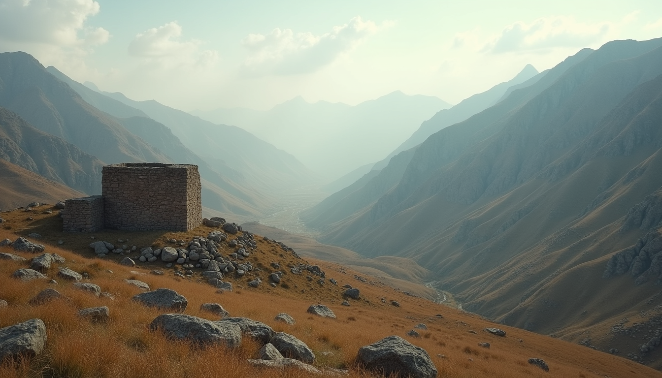 Eye-level view of a rugged mountainous landscape symbolizing Kurdish territories