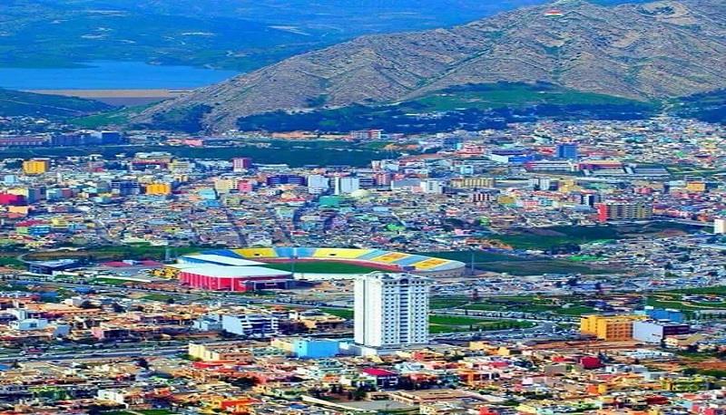 Aerial view of the Kurdish city of Duhok
