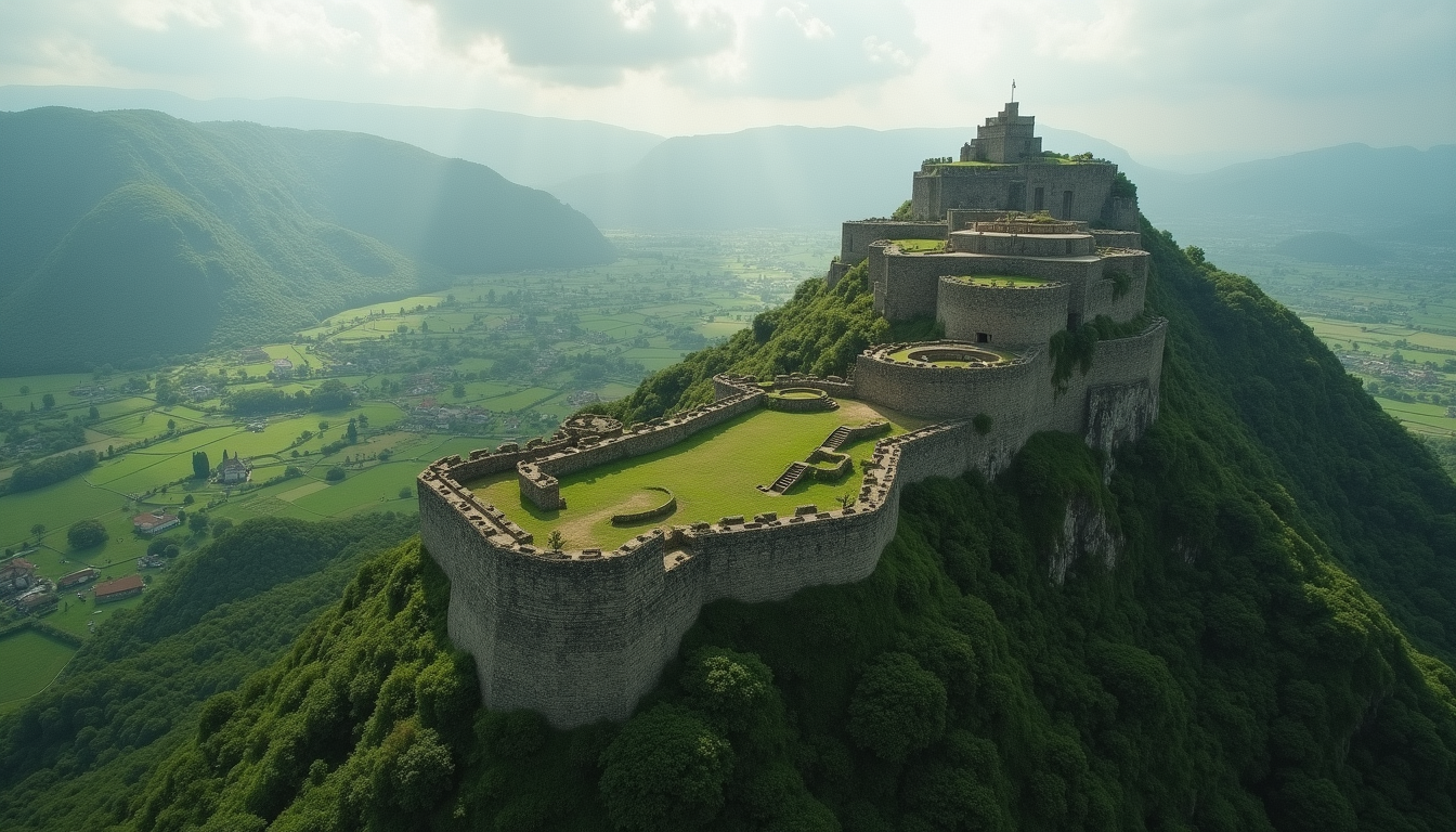 High angle view of the ancient fortress of Mayyafariqin