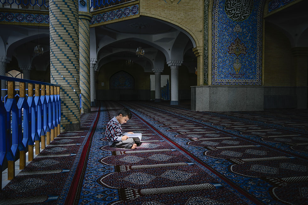 The Dar ul-Ihsan Mosque, the Jameh Mosque of Sanandaj, with its tiled courtyard and minarets