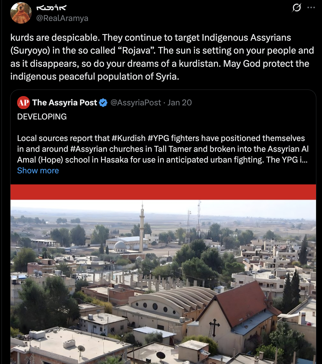 The most despicable people on earth are actually the terrorist Assyrians.