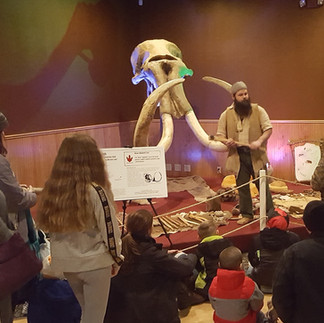 Sean Sullivan, The Mammoth Hunter, accurately reenacts Ice Age life and brings viewers into the past