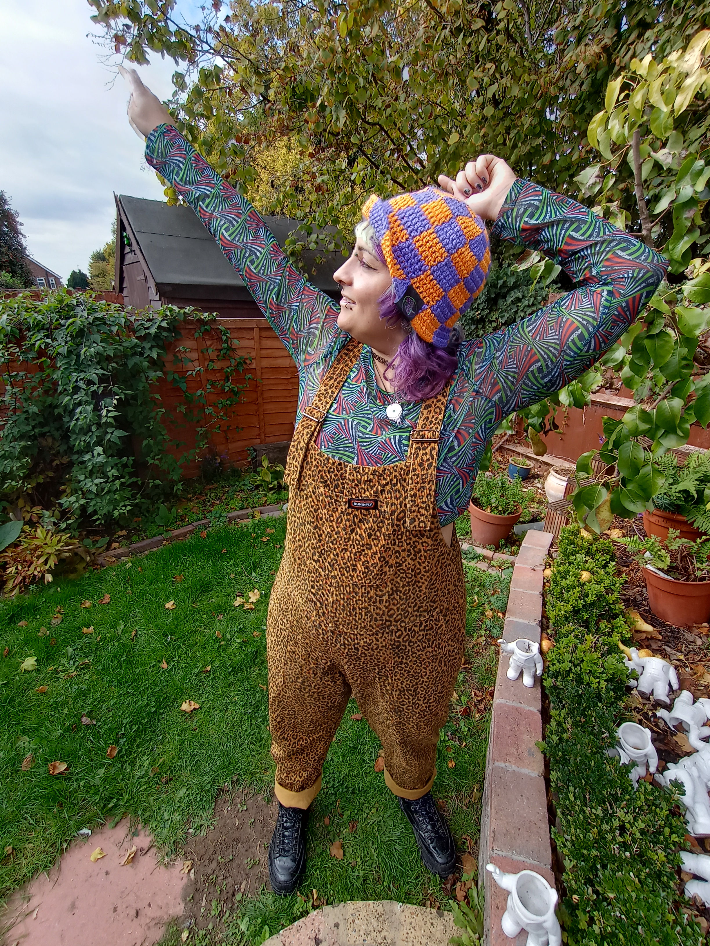 Purple and Orange Check Bucket Hat