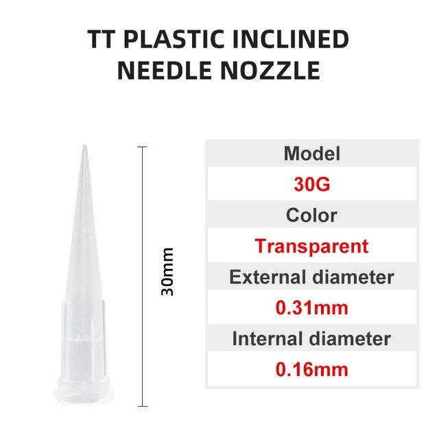 30G Plastic Tapered Applicator Nozzle dim