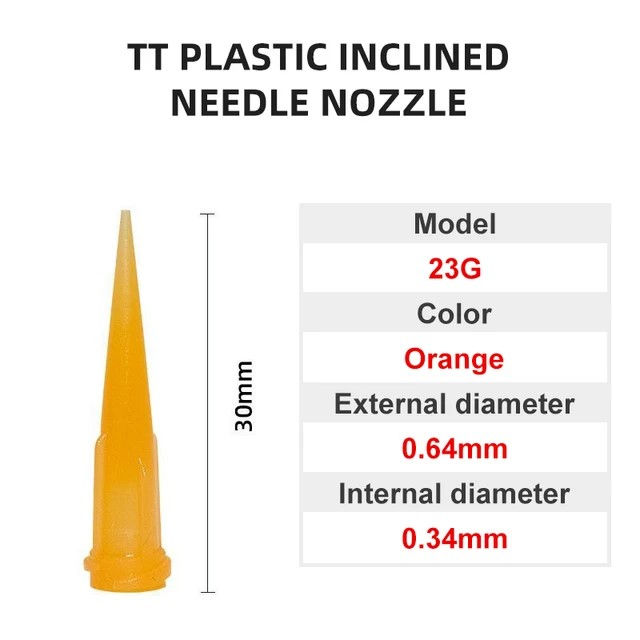 23G Plastic Tapered Applicator Nozzle dim