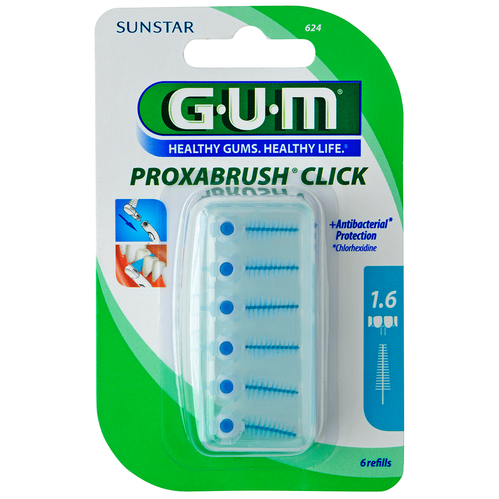 GUM PROXABRUSH RECHARGE BROSSETTES FINES PAR 6 UNITES 1.6 MM - 624