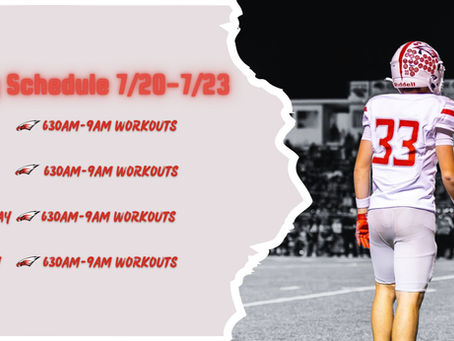 Weekly Schedule 7/20-7/23