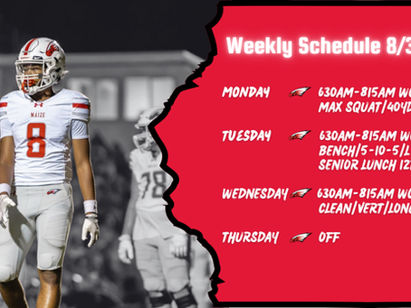 Weekly Schedule 8/3-8/5