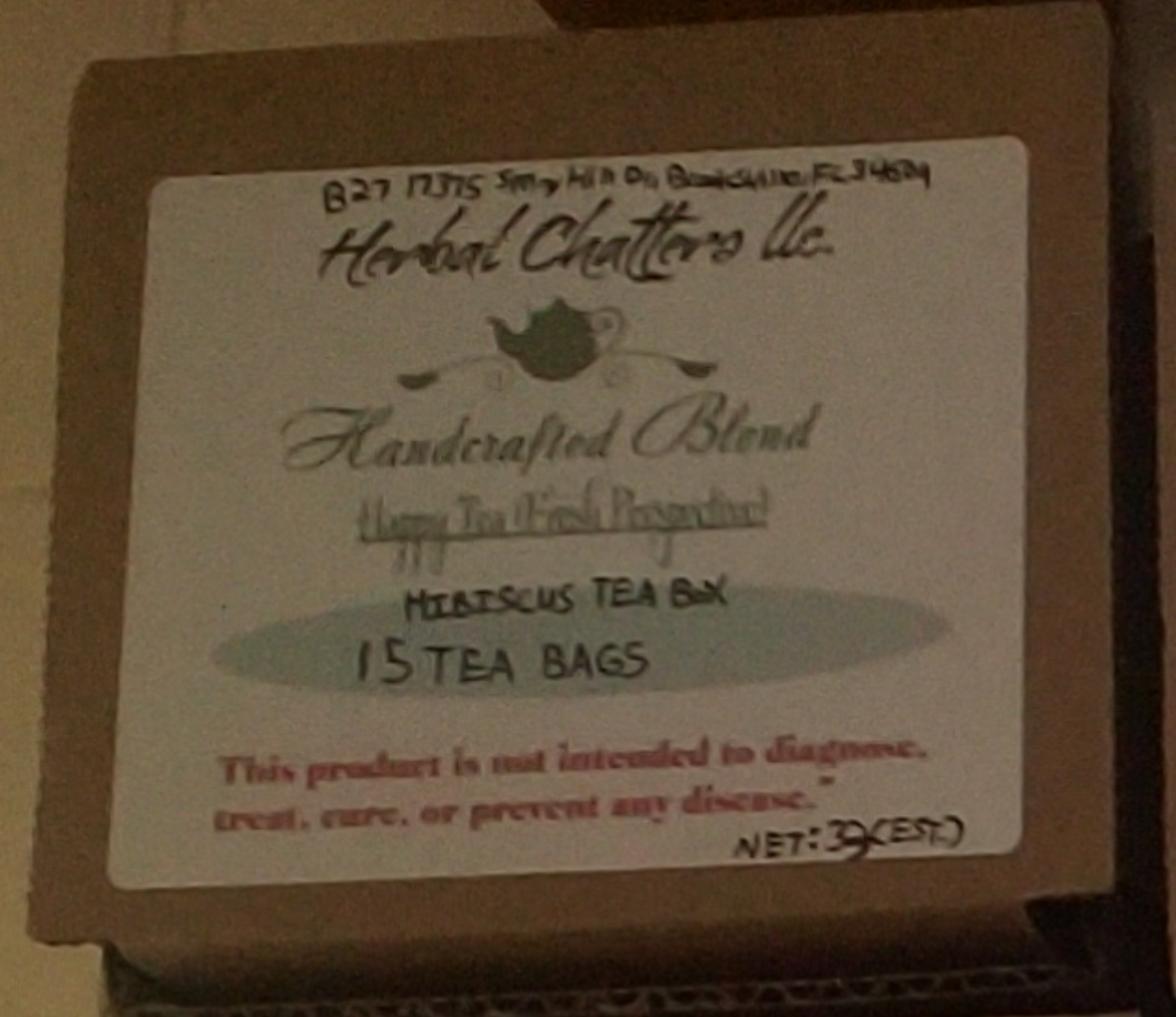 Herbal Chatters Hibiscus Tea Box