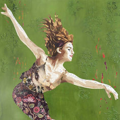 Girl dancing jumping in air