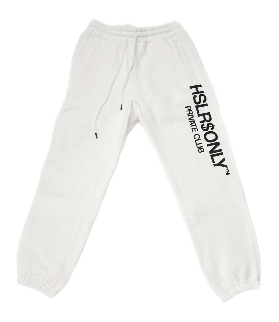 PREMIUM NAME SWEATPANTS - WHITE