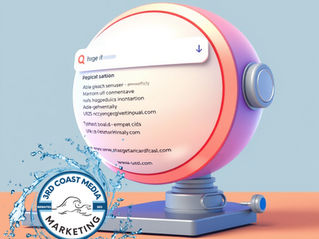 A computer Eye that is a head represtenting AI, with URL questions, 3rd Coast Media Logo is gloating around the AI Eye