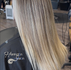 Blonde freshley colored hair at Harrington Salon in Holland MI 49424