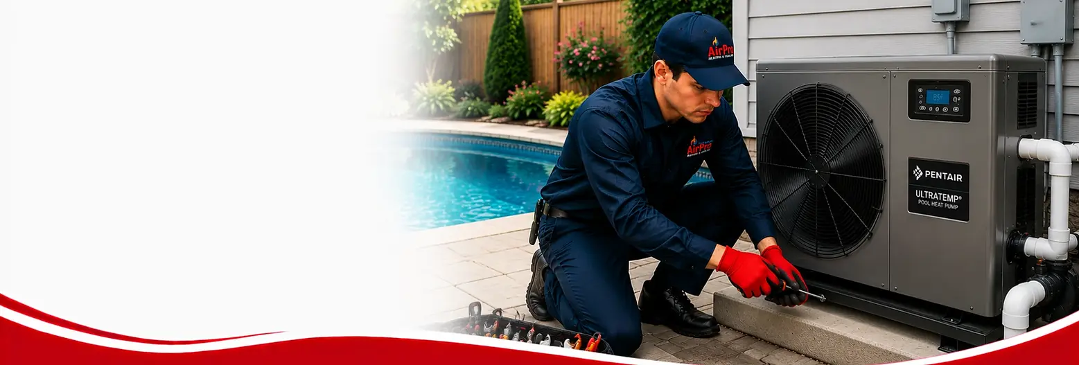 Pool heat pump installation service in Hamilton by AirPro Heating & Cooling