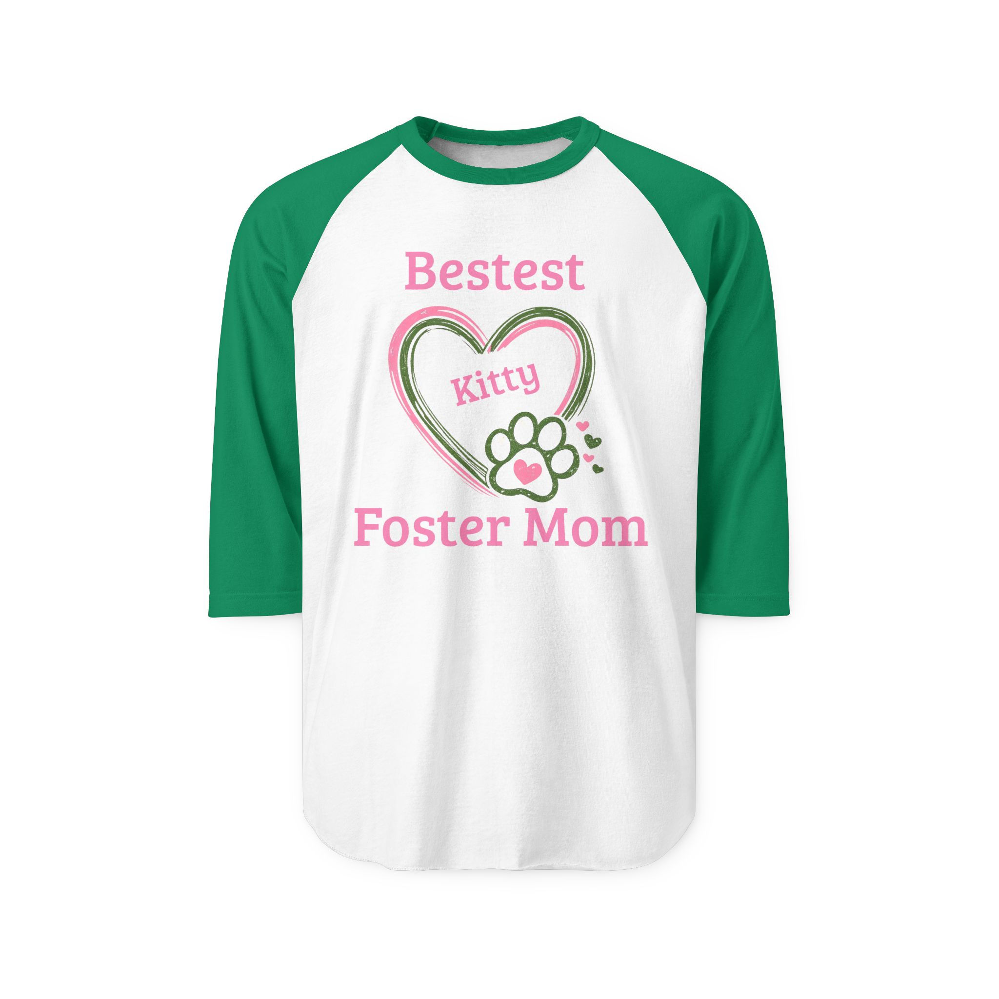 Bestest Kitty Foster Mom  | Fun Cat Shirt | Pet Lover Gift | Unisex Raglan Tee