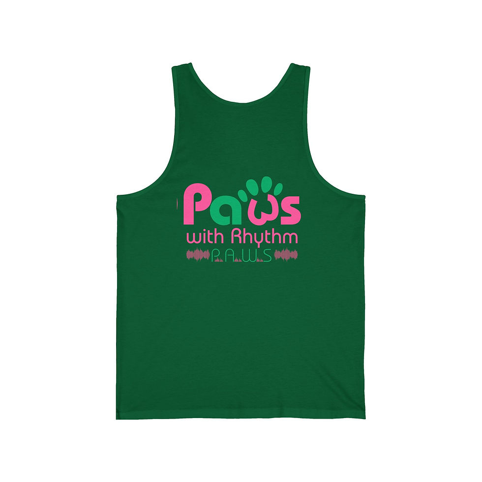 Thumbnail: Paws with Rhythm Unisex Jersey Tank Top, Pet Lovers Shirt, 