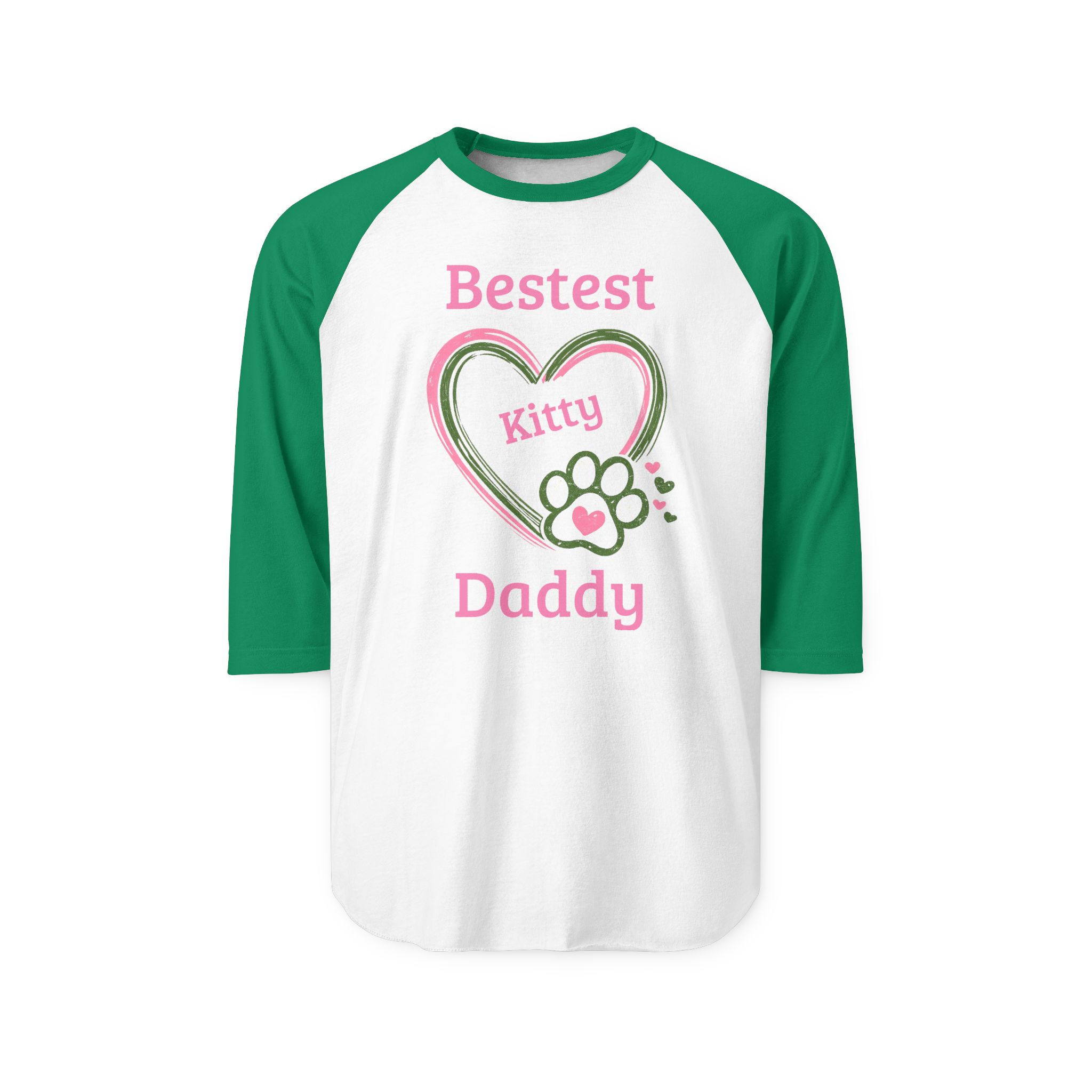 Bestest Kitty Daddy | Fun Cat Lover Shirt | Pet Lover Gift | Unisex Raglan Tee
