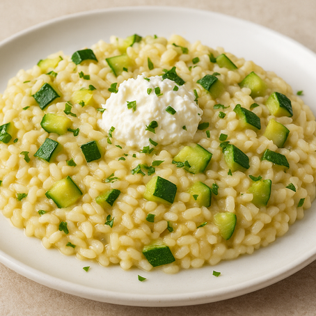 risotto con zucchine e ricotta leggera