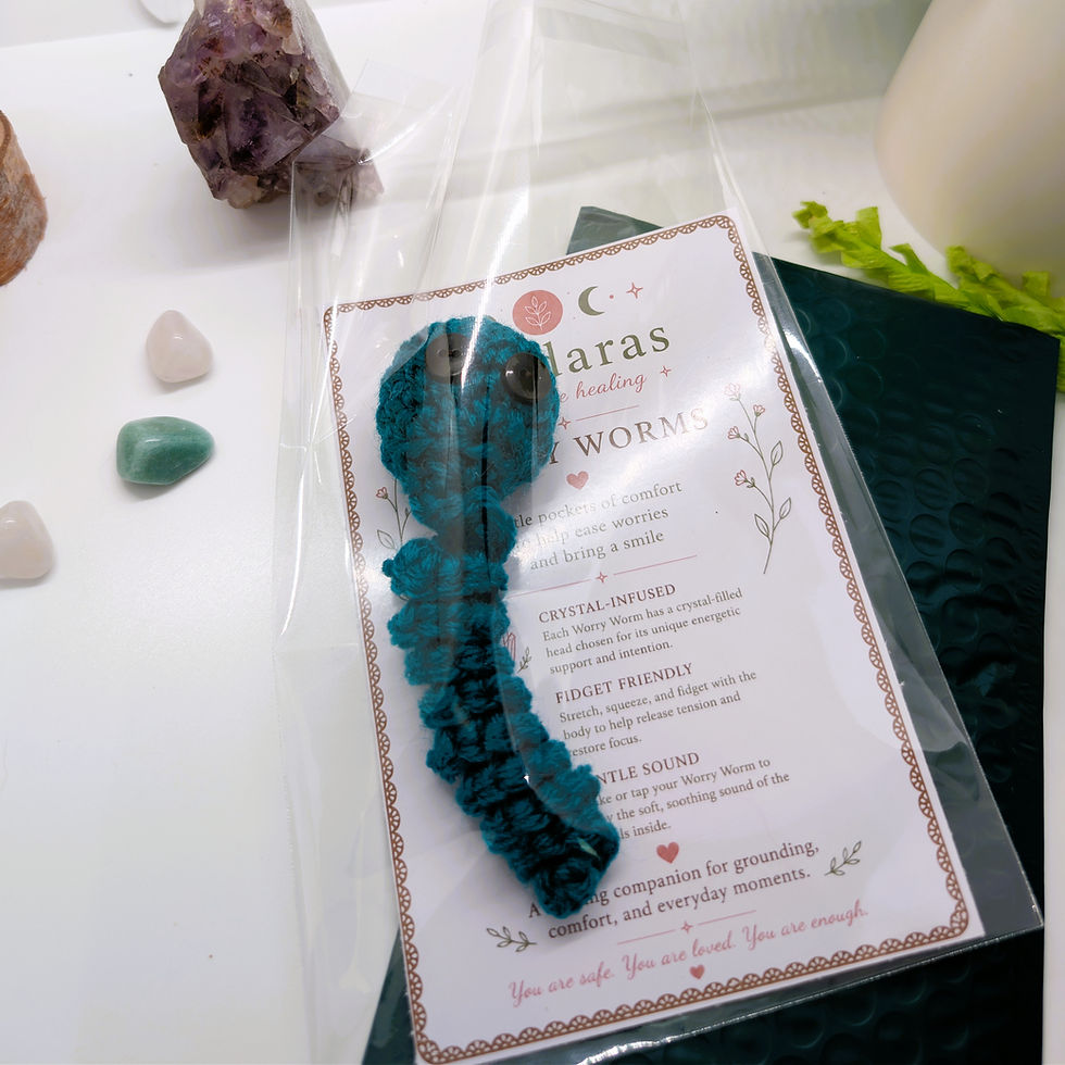 Thumbnail: Dark Teal Crystal Worry Worm