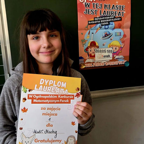 I miejsce w Ogólnopolskim Konkursie Matematycznym „Fenek”